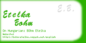 etelka bohm business card