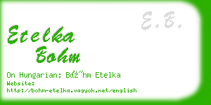 etelka bohm business card